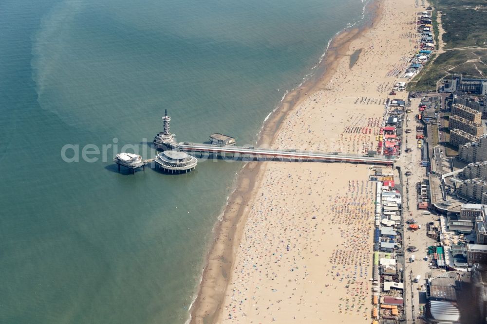 Scheveningen from above - Beach of the seaside resort of Scheveningen in the Netherlands