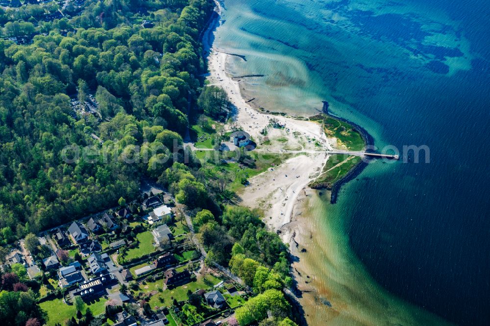 Flensburg from above - Beach of Solitude in Flensburg in Schleswig-Holstein