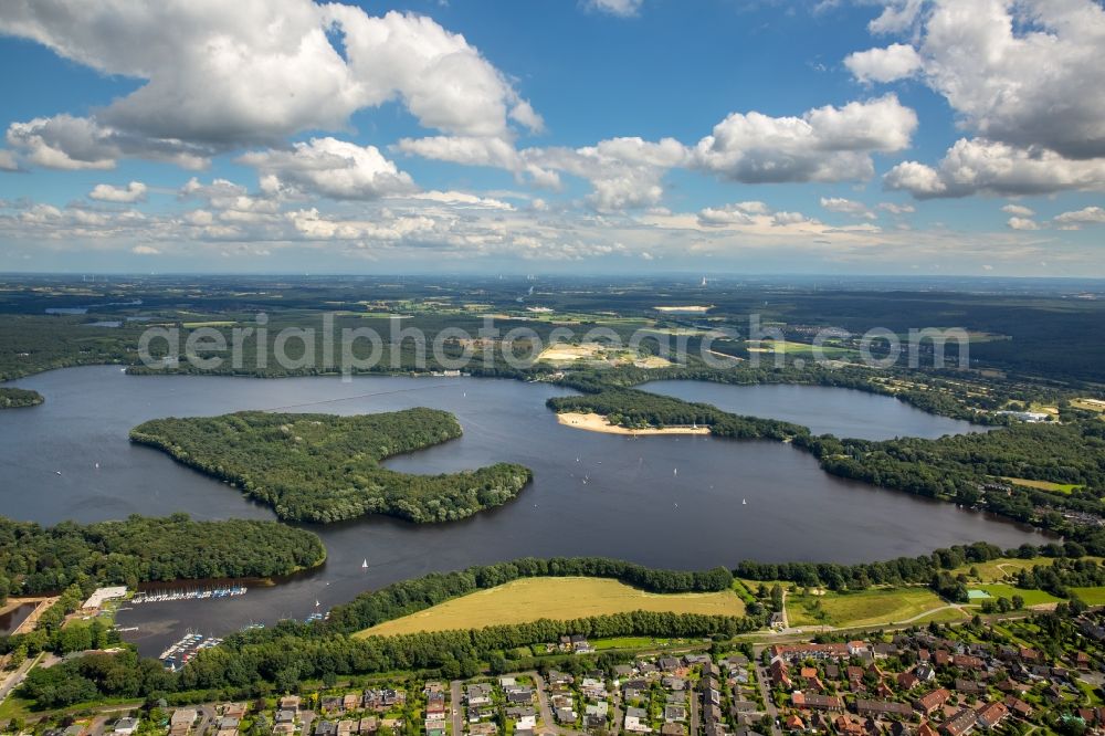 Aerial photograph Haltern am See - Area of the resort Haltern am Haltern reservoir in Haltern am See in the state of North Rhine-Westphalia