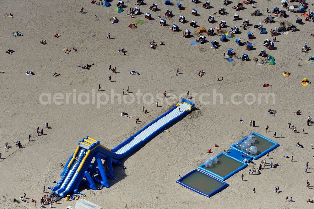 Rostock / Warnemünde from the bird's eye view: Beach of Warnemünde, a district of Rostock in Mecklenburg Western Pomerania