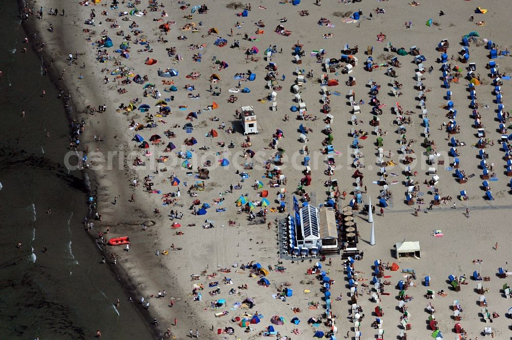 Rostock / Warnemünde from above - Beach of Warnemünde, a district of Rostock in Mecklenburg Western Pomerania