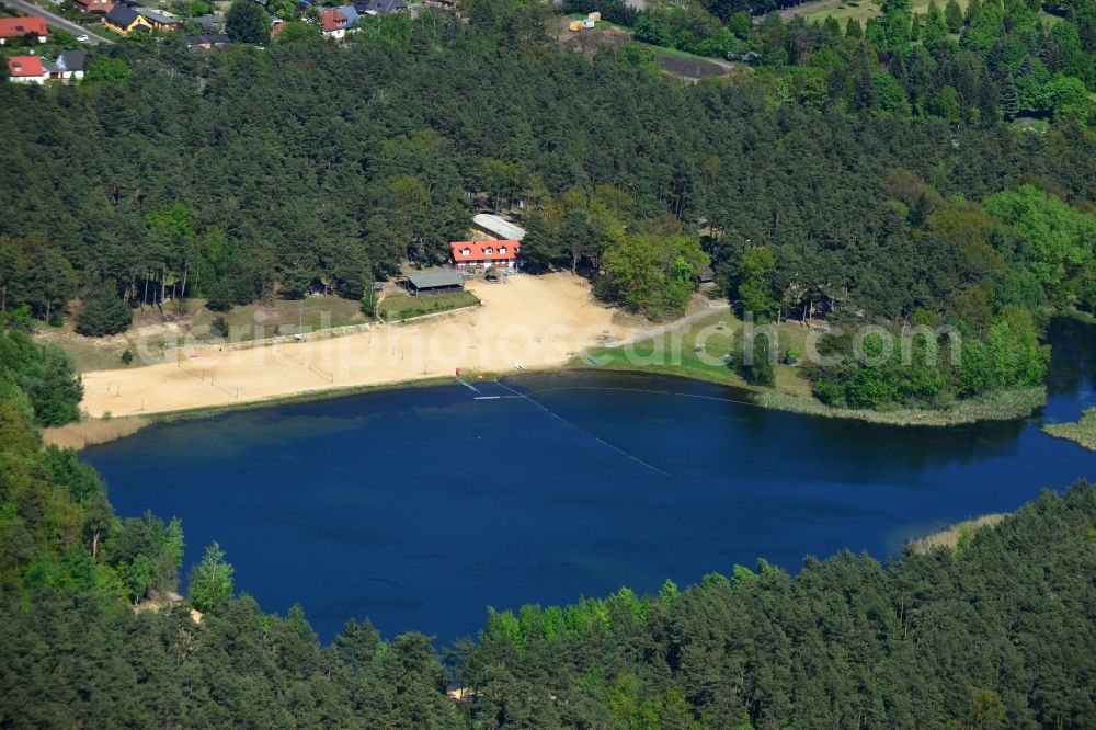 Wittenberge from above - Lake in Wittenberg in Brandenburg