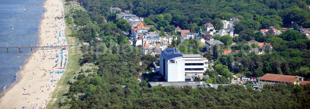 Zinnowitz from above - Strandhotel Baltic Hotel in Zinnowitz auf der Insel Usedom in Mecklenburg-Vorpommern. Beachhotel Baltic Hotel in Zinnowitz at the island Usedom in Mecklenburg-Western Pomerania.