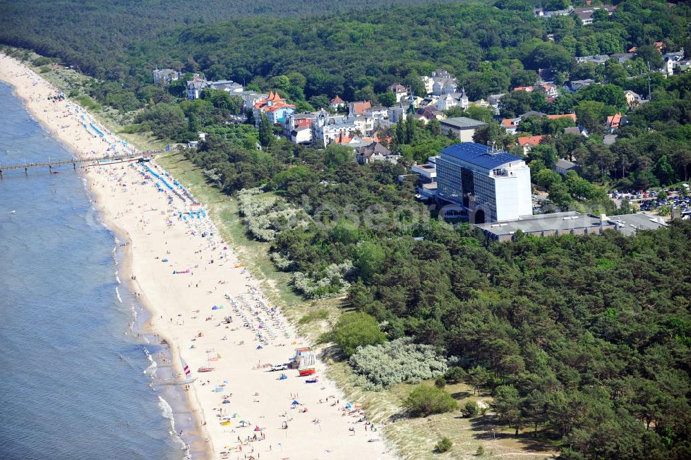 Zinnowitz from above - Strandhotel Baltic Hotel in Zinnowitz auf der Insel Usedom in Mecklenburg-Vorpommern. Beachhotel Baltic Hotel in Zinnowitz at the island Usedom in Mecklenburg-Western Pomerania.