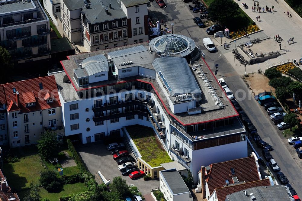 Aerial image Rostock / Warnemünde - Beach Hotel Hübner on See St in Warnemünde, a district of Rostock in Mecklenburg Western Pomerania