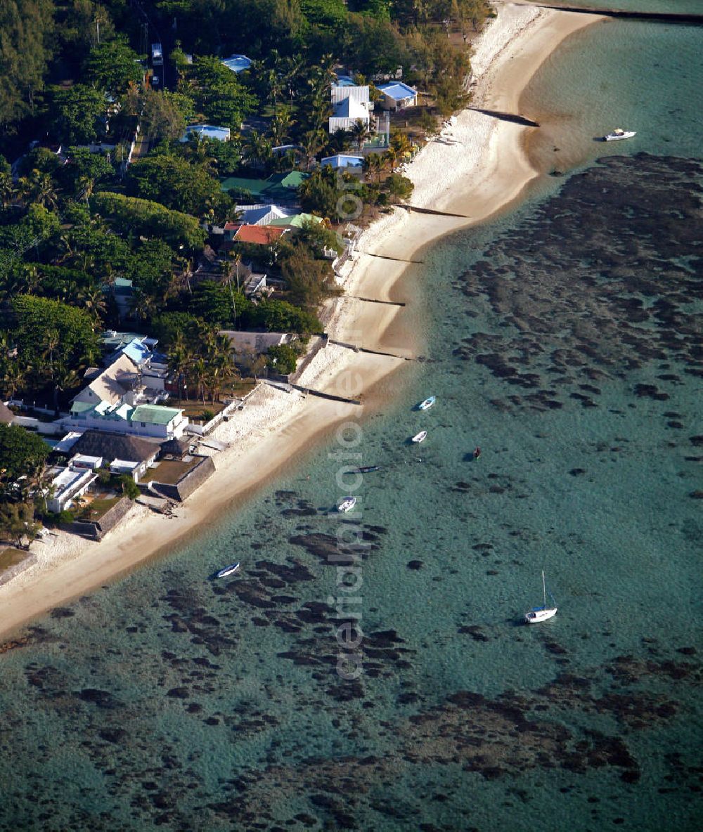 Aerial image Mauritius - Blick auf ein Strandhotel in der Tamarinbucht auf Mauritius. View to an hotel in the Tamarinbucht at Mauritius.