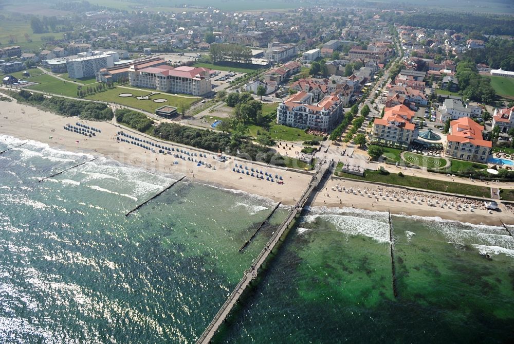 Aerial image Kühlungsborn - View of the beach promenade of Kühlungsborn in Mecklenburg Western Pomerania