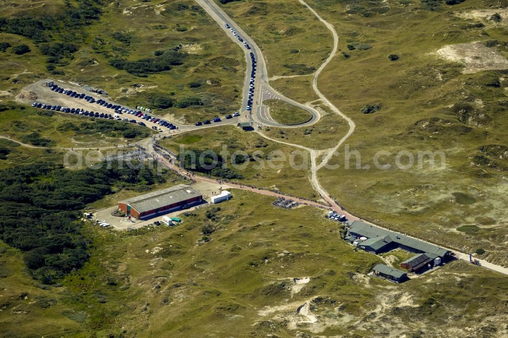 Aerial photograph Norderney - Beach Restaurant White dune on the island of Norderney in the North Sea in Lower Saxony