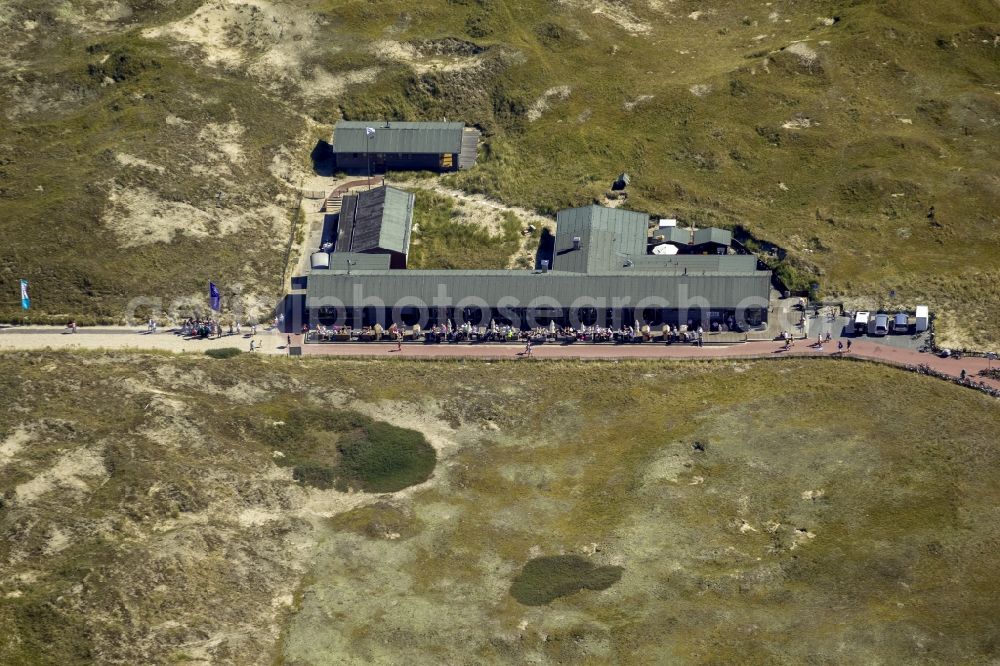 Norderney from above - Beach Restaurant White dune on the island of Norderney in the North Sea in Lower Saxony