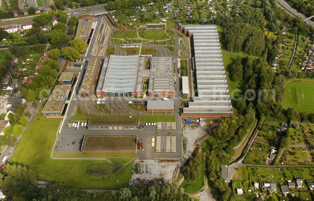 Aerial photograph Bochum - Tram and bus depot and depot BOGESTRA AG in Bochum in North Rhine-Westphalia