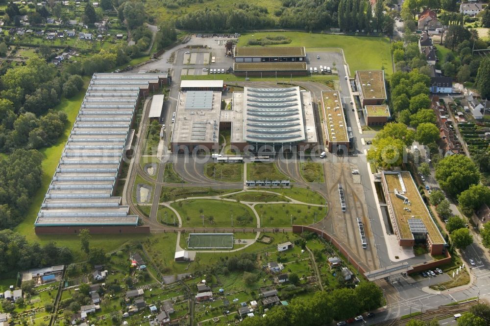 Bochum from above - Tram and bus depot and depot BOGESTRA AG in Bochum in North Rhine-Westphalia