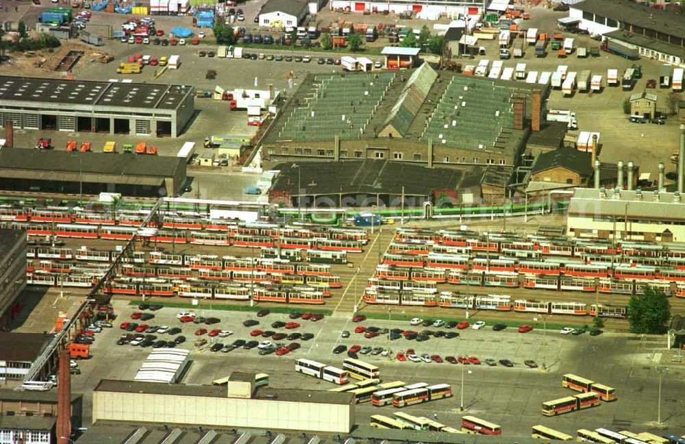 Aerial photograph Berlin - 23.06.94 Straßenbahnbetriebshof in der Sigfriedstraße in Berlin-Lichtenberg