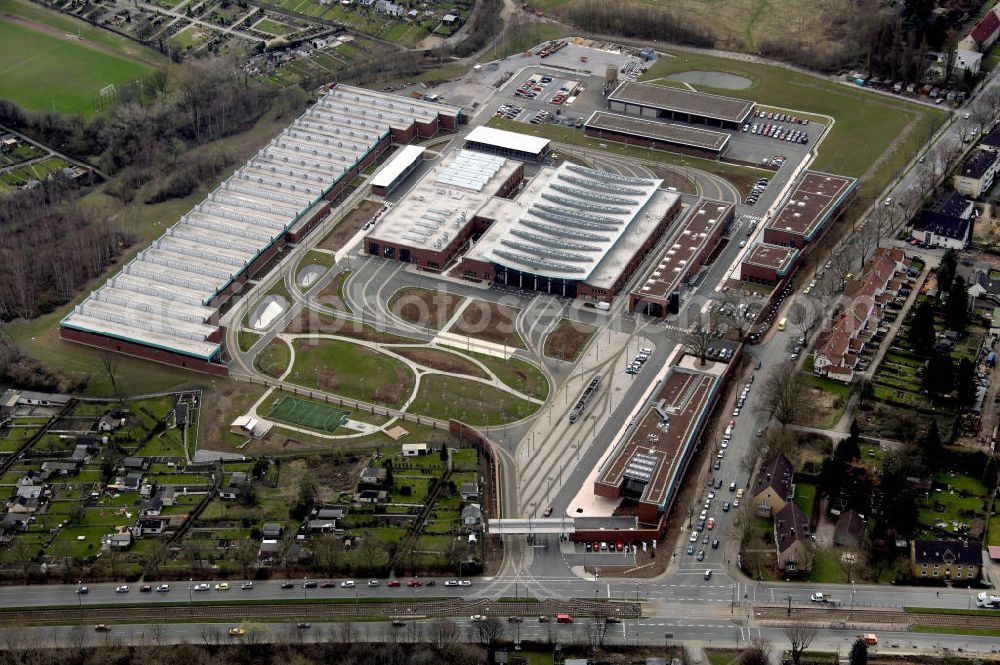 Aerial image Bochum - Blick auf das Strassenbahndepot Engelsburg der BOGESTRA. Bochum Engelsburg, depot for trams of the BOGESTRA.