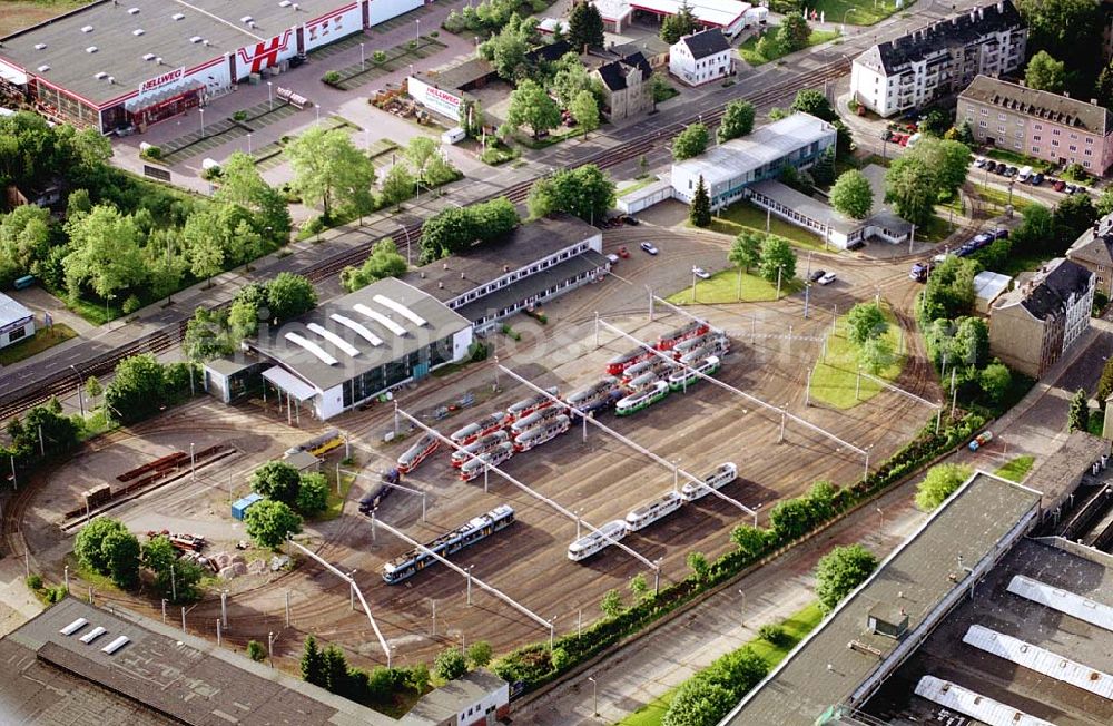 Aerial image Chemnitz / Sachsen - Straßenbahndepot der Chemnitzer Verkehrsbetriebe. Datum: 24.05.03