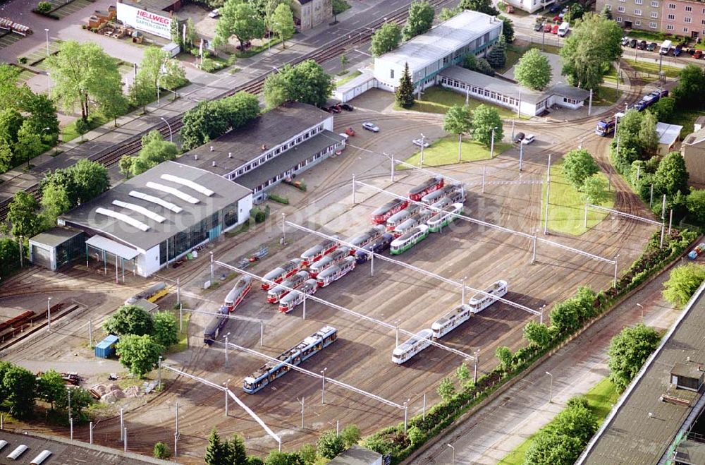 Aerial photograph Chemnitz / Sachsen - Straßenbahndepot der Chemnitzer Verkehrsbetriebe. Datum: 24.05.03