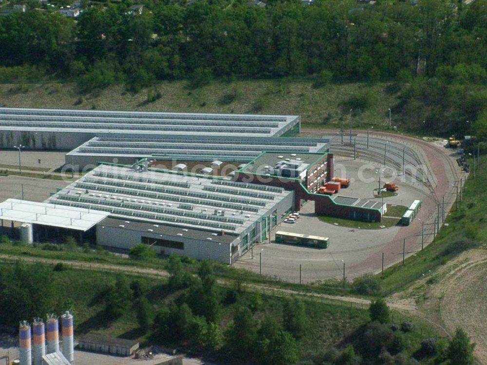 Aerial image Frankfurt / Oder - Straßenbahndepot der Frankfurter Verkehrsbetriebe in Frankfurt - Süd