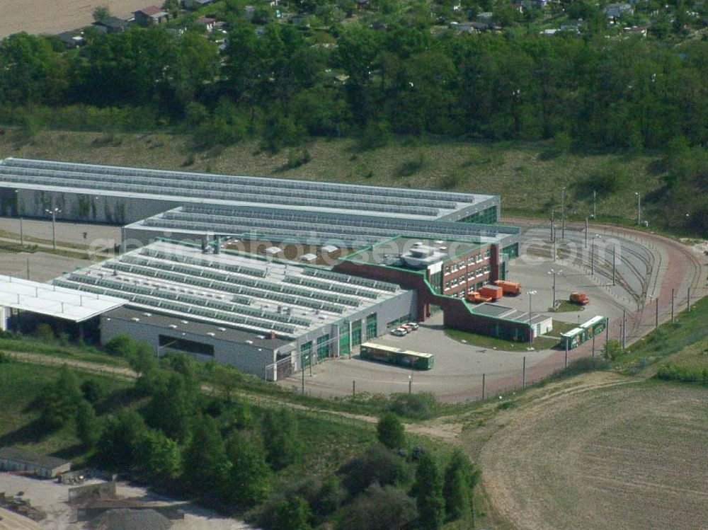 Aerial photograph Frankfurt / Oder - Straßenbahndepot der Frankfurter Verkehrsbetriebe in Frankfurt - Süd