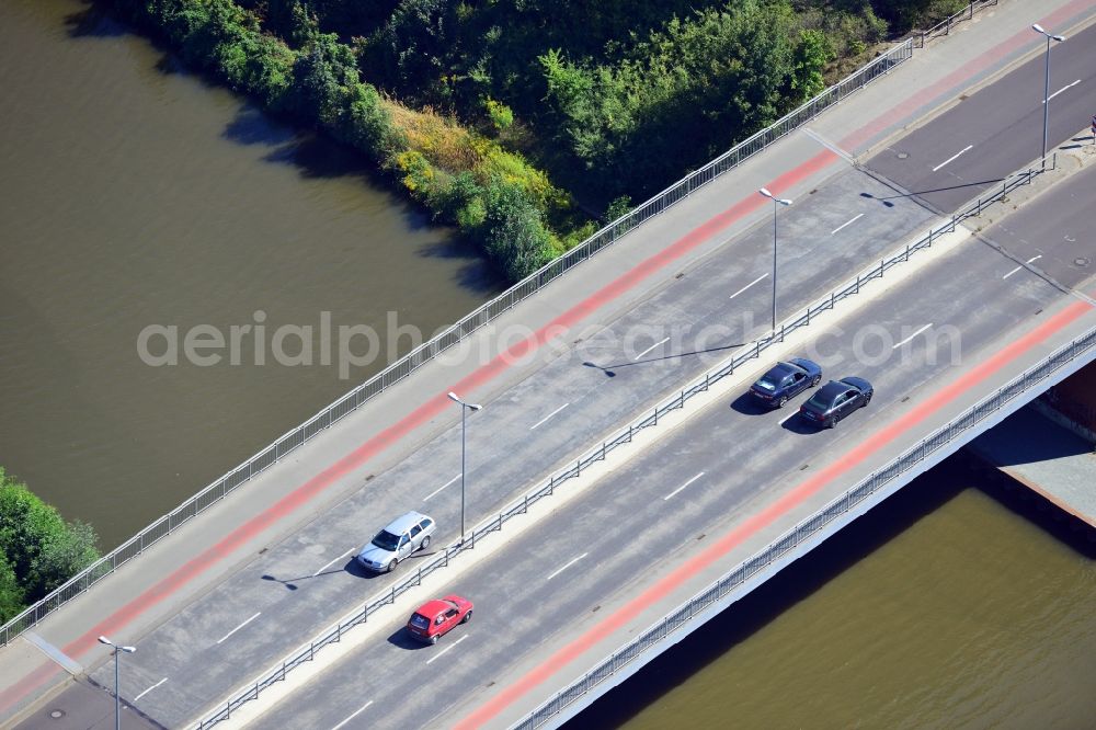 Aerial photograph Genthin - Genthin road bridge over the Elbe-Havel-Canel between in the state Saxony-Anhalt