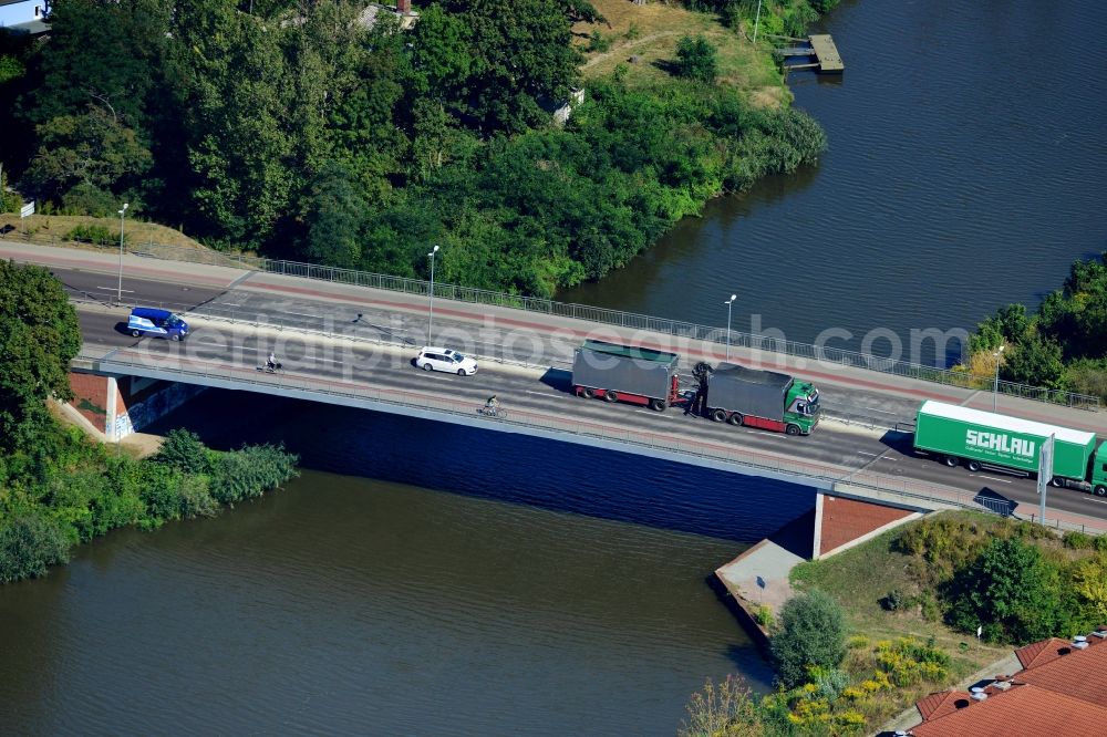 Aerial image Genthin - Genthin road bridge over the Elbe-Havel-Canel between in the state Saxony-Anhalt