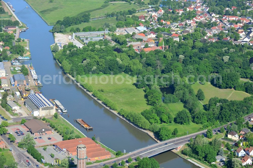 Aerial photograph Genthin - Genthin road bridge over the Elbe-Havel-Canel in the state Saxony-Anhalt