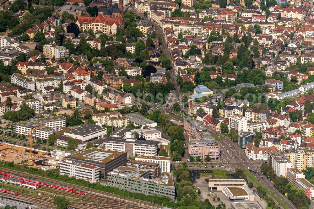 Freiburg im Breisgau from above - Street - road guidance Basler and Merzhausener Strasse in Freiburg im Breisgau in the state Baden-Wurttemberg, Germany