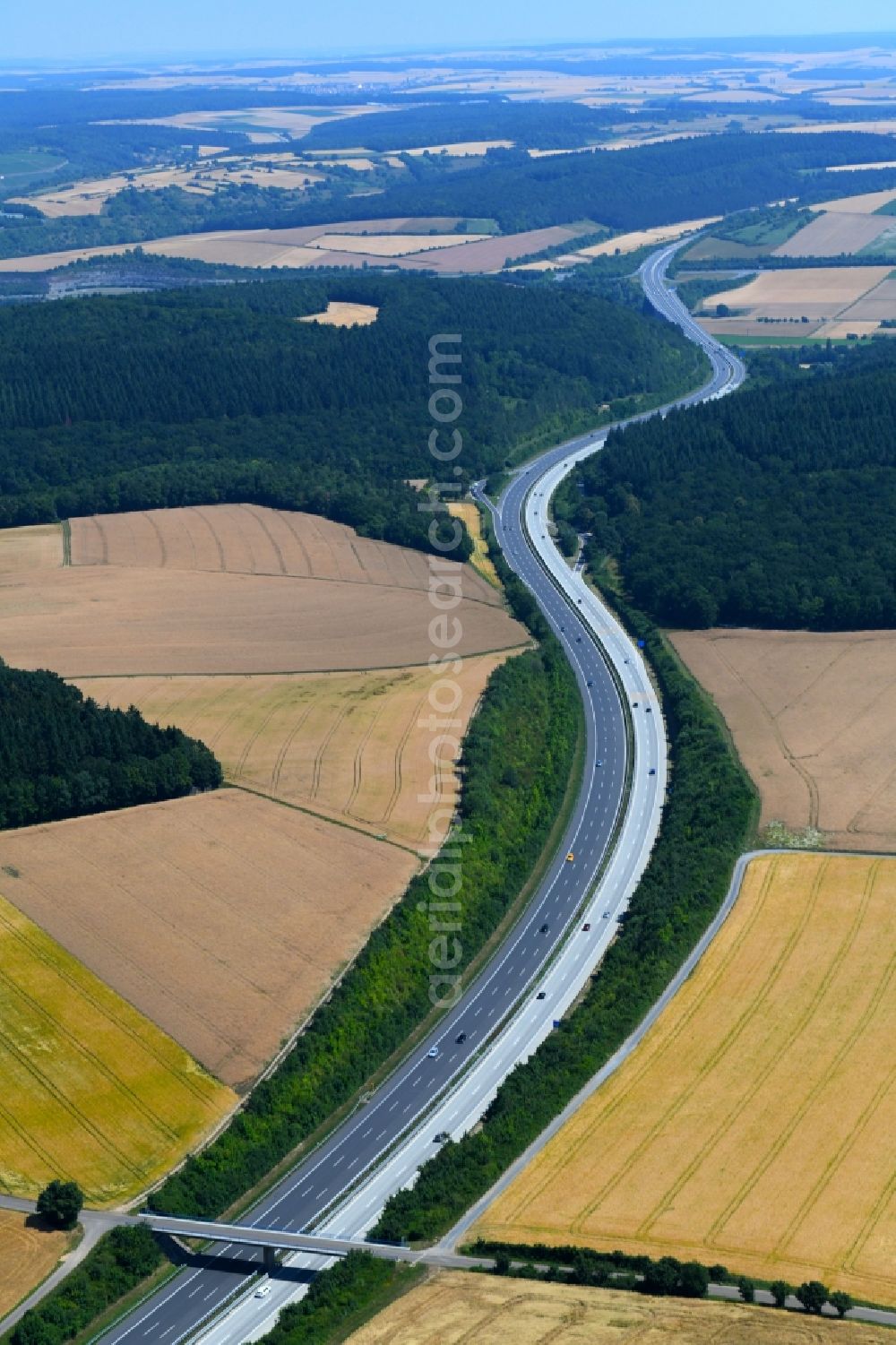 Aerial image Tauberbischofsheim - Street - road guidance of the Bundesautobahn A81 in Tauberbischofsheim in the state Baden-Wurttemberg, Germany