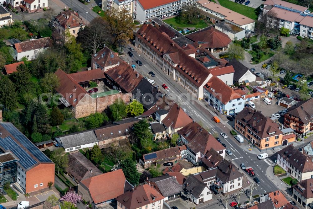 Aerial photograph Kenzingen - Street - road guidance of Bundesstrasse 3 in Kenzingen in the state Baden-Wurttemberg, Germany