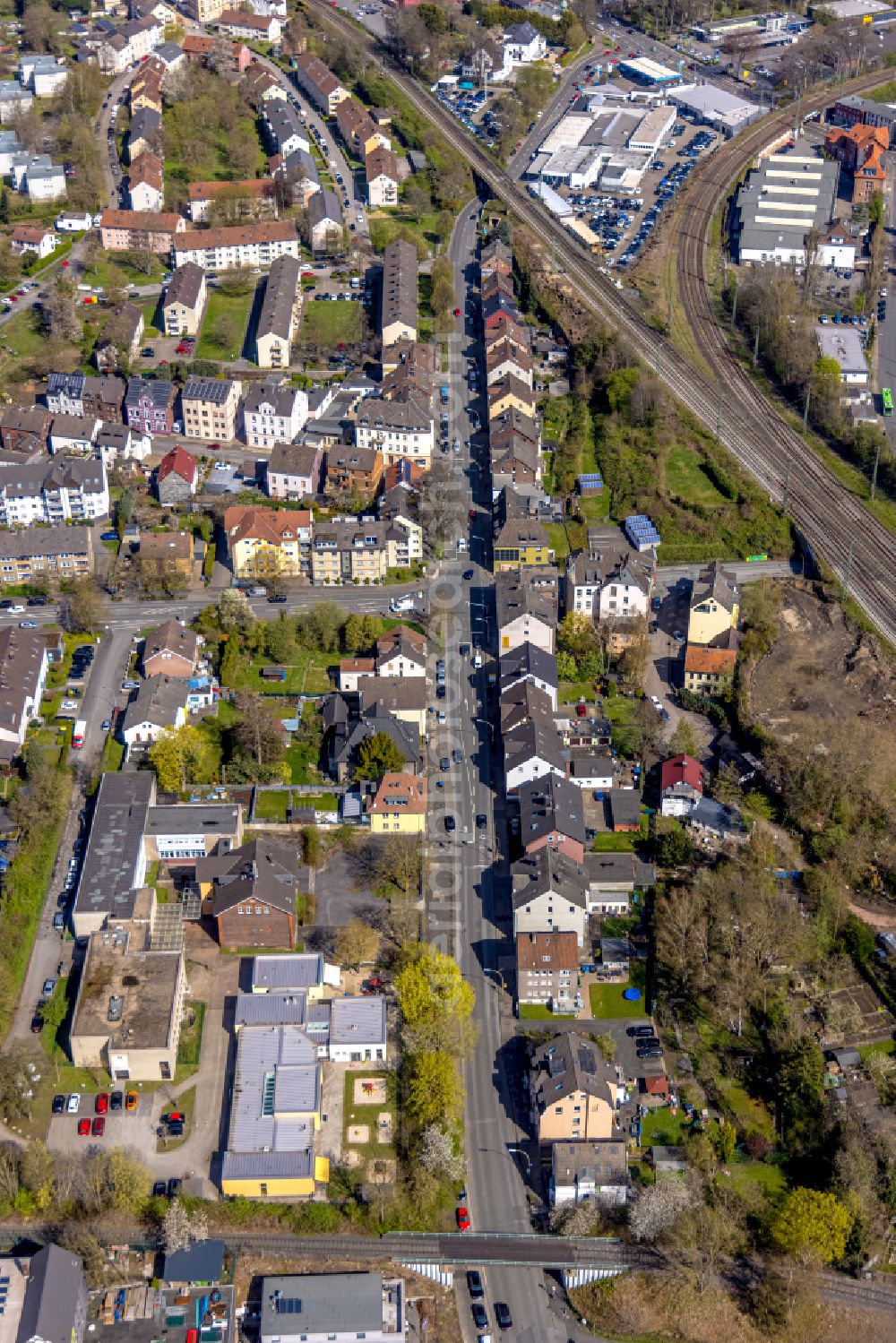 Aerial image Witten - Street - road guidance along the Sprockhoeveler Strasse in Witten at Ruhrgebiet in the state North Rhine-Westphalia, Germany