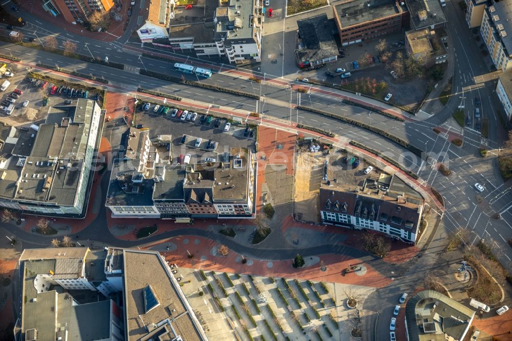 Aerial image Hamm - Street guide of promenade and shopping street on Bahnhofstrasse in Innenstadtbereich in Hamm in the state North Rhine-Westphalia, Germany