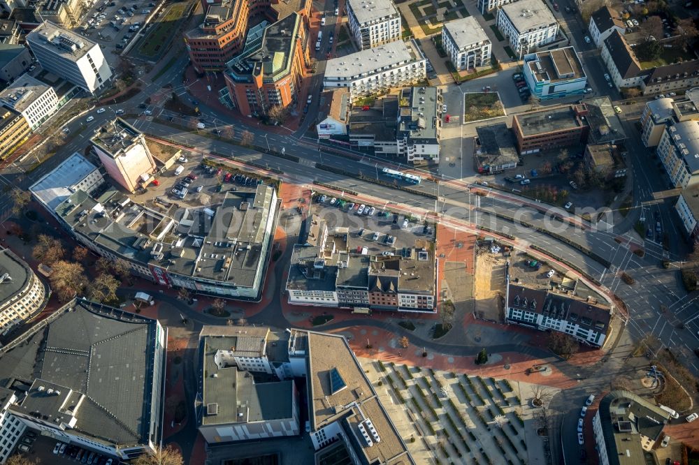 Aerial photograph Hamm - Street guide of promenade and shopping street on Bahnhofstrasse in Innenstadtbereich in Hamm in the state North Rhine-Westphalia, Germany