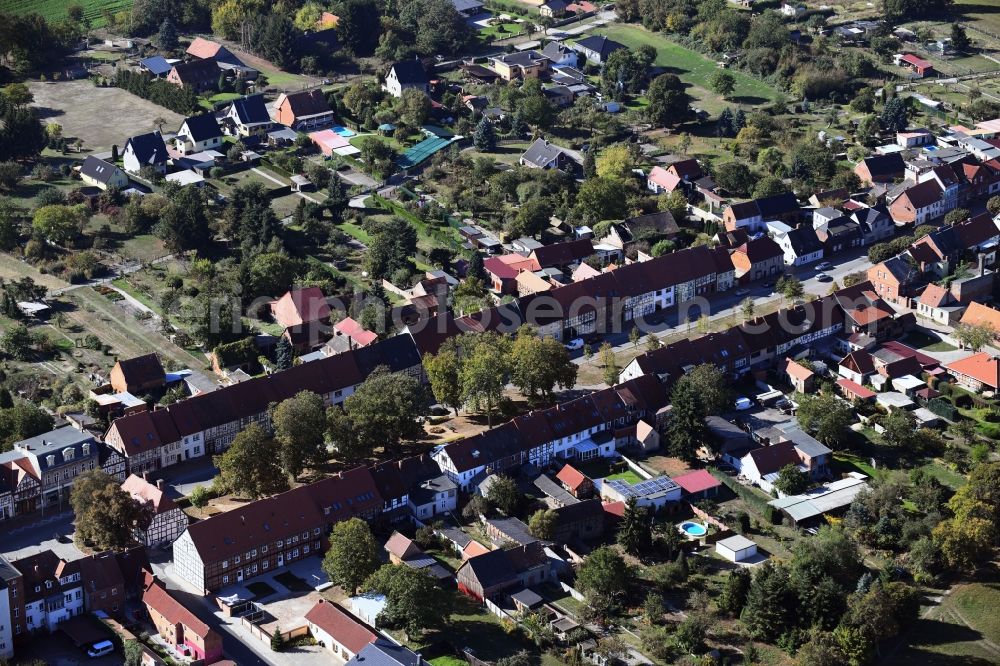 Aerial photograph Bad Wilsnack - Street - road guidance Grosse Strasse in Bad Wilsnack in the state Brandenburg, Germany