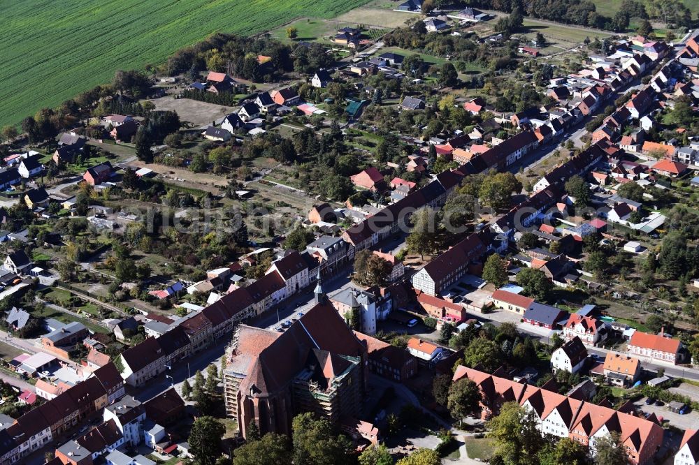 Aerial image Bad Wilsnack - Street - road guidance Grosse Strasse in Bad Wilsnack in the state Brandenburg, Germany