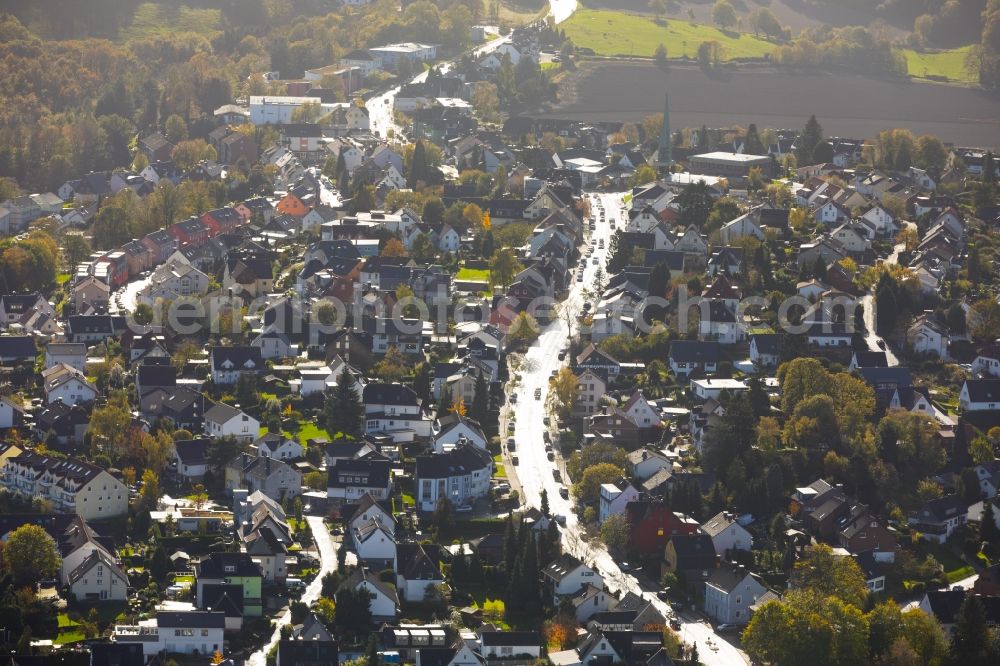 Wetter (Ruhr) from above - Street - road guidance Grundschoetteler Strasse - B234 in Wetter (Ruhr) in the state North Rhine-Westphalia, Germany