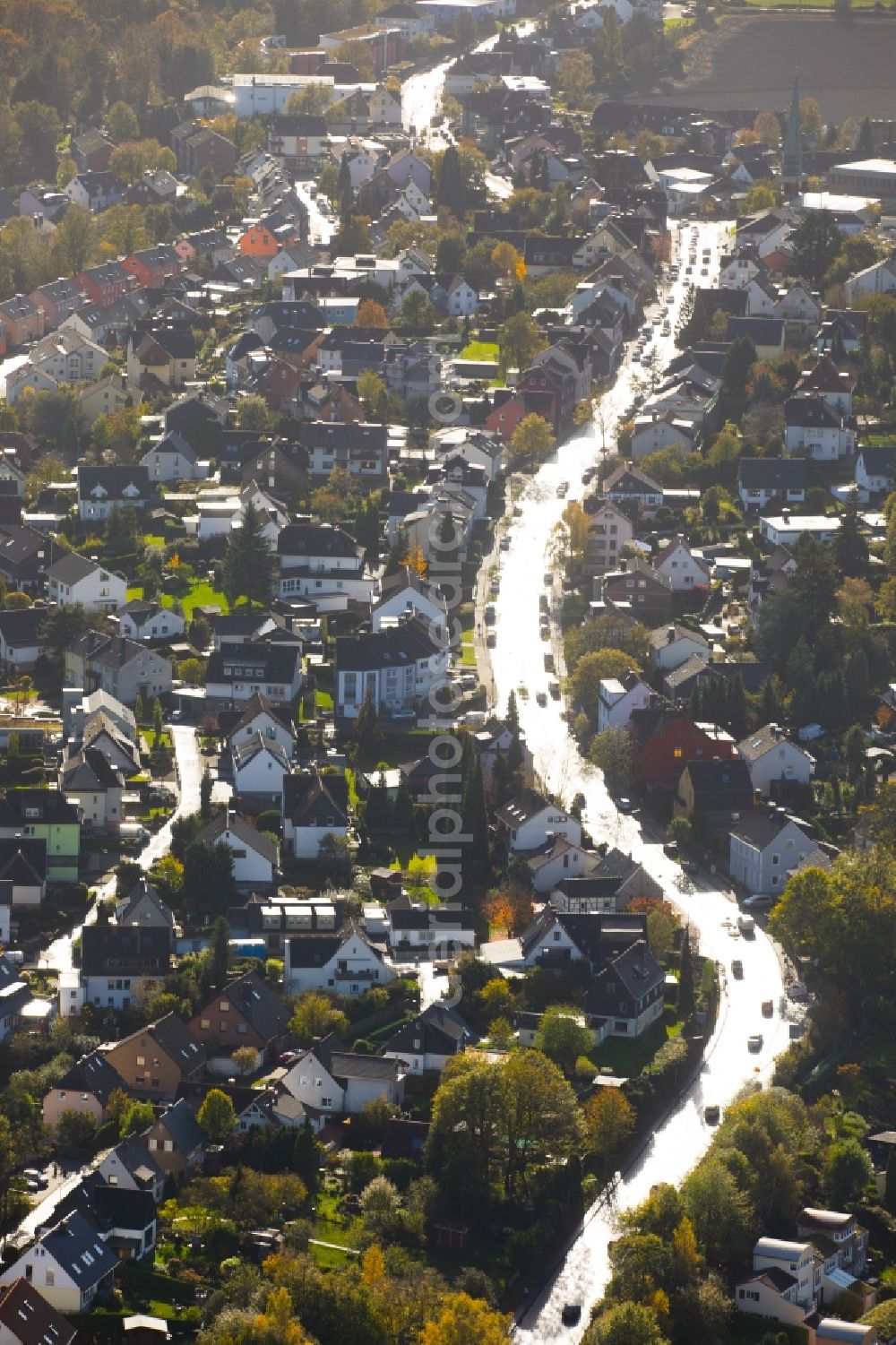 Aerial photograph Wetter (Ruhr) - Street - road guidance Grundschoetteler Strasse - B234 in Wetter (Ruhr) in the state North Rhine-Westphalia, Germany