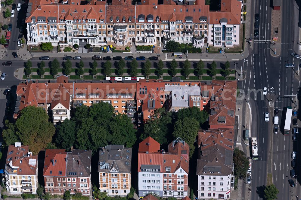 Aerial image Braunschweig - Street - road guidance of Jasperallee in Brunswick in the state Lower Saxony, Germany