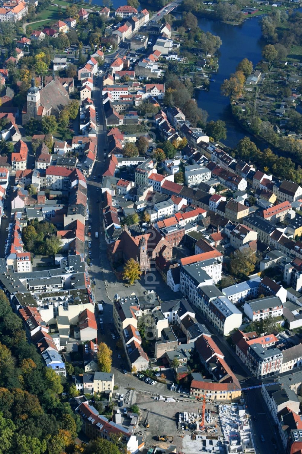 Aerial image Brandenburg an der Havel - Street - road guidance of Muehlentorstrasse - Parduin in Brandenburg an der Havel in the state Brandenburg, Germany