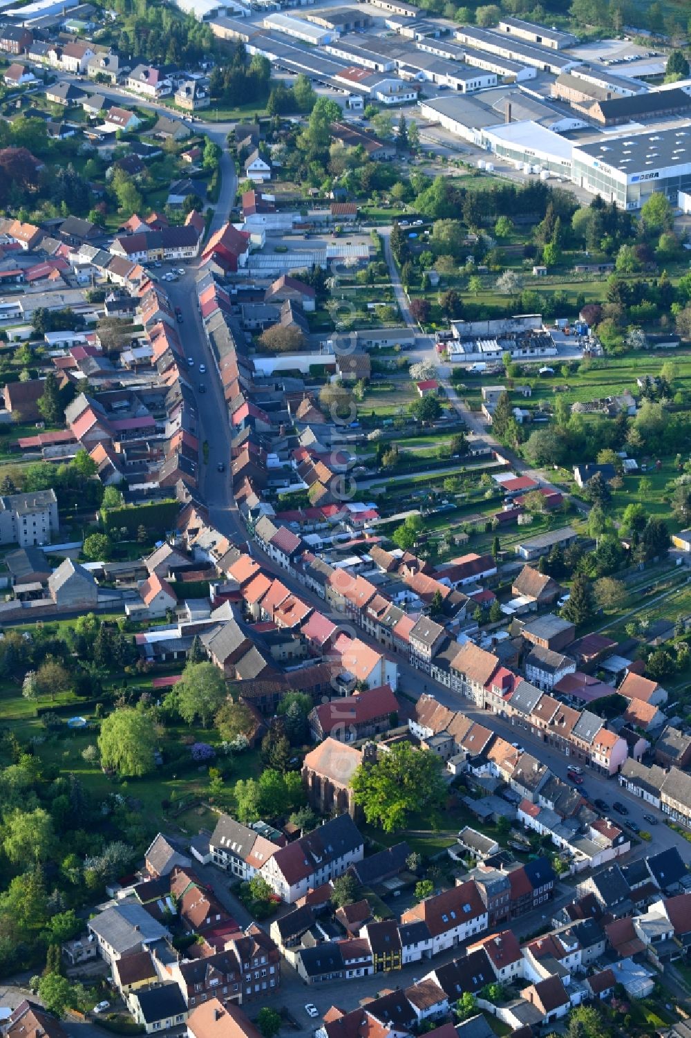 Aerial image Salzwedel - Street - road guidance of Sankt-Georg-Strasse in Salzwedel in the state Saxony-Anhalt, Germany