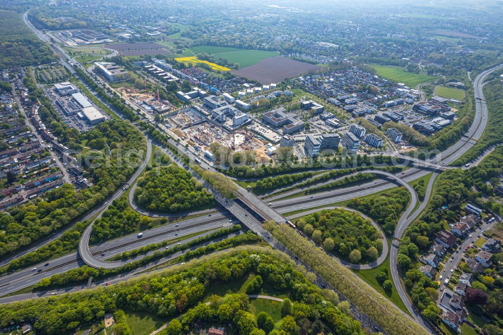 Aerial image Dortmund - Looped street - road guidance of B1 - B236 in the district Gartenstadt-Sued in Dortmund at Ruhrgebiet in the state North Rhine-Westphalia, Germany