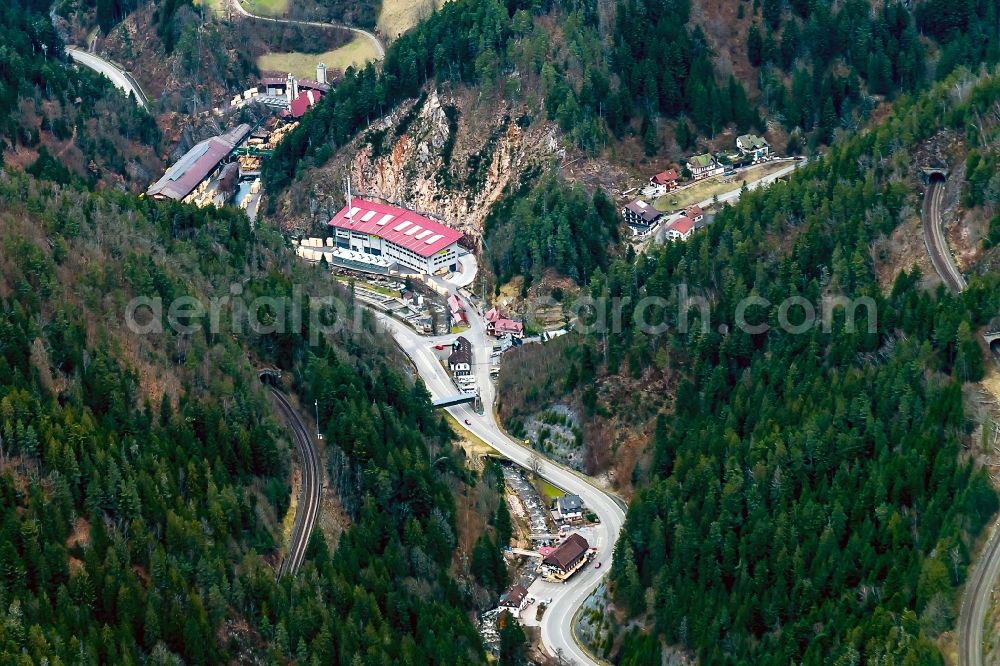 Aerial image Triberg - Street - road guidance E531 in Triberg in the state Baden-Wuerttemberg, Germany