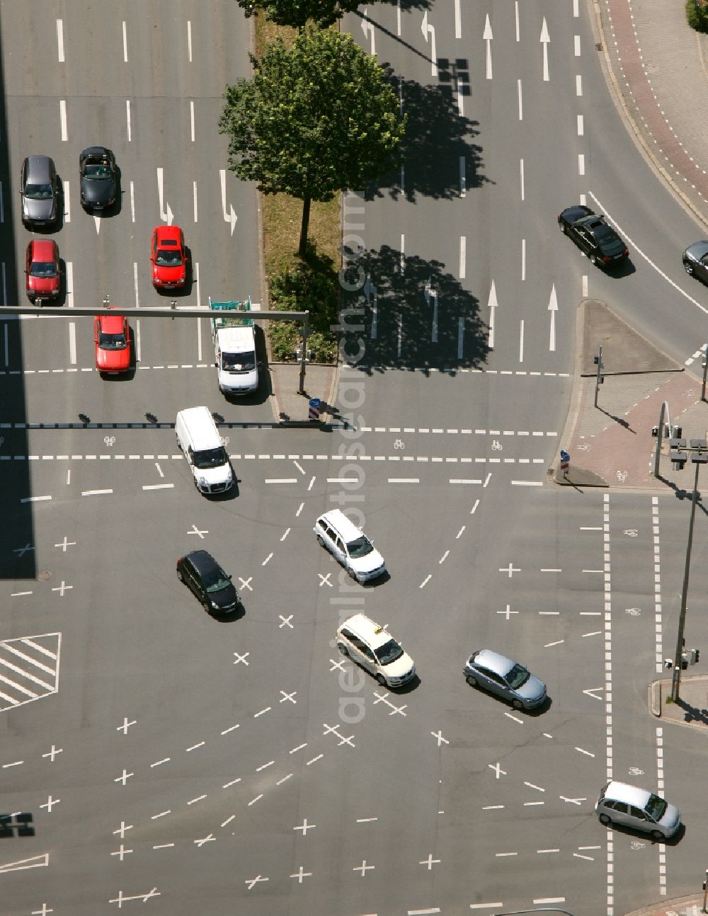 Aerial image Dortmund - View of crossroads in Dortmund in the state North Rhine-Westphalia