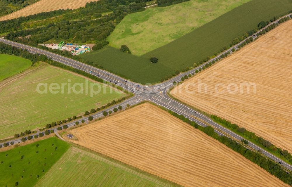 Aerial photograph Dortmund - View of a field site, the national roads L609 and L657 in North Rhine-Westphalia NRW