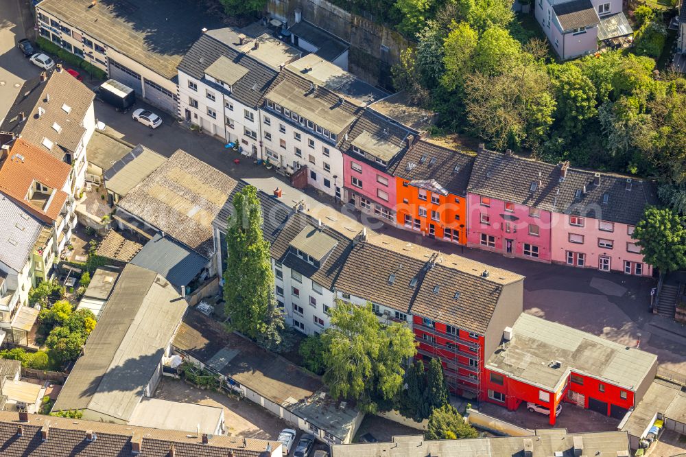 Hagen from above - Street and prostitution center for commercial sex service in Dueppenbecker Strasse in Hagen in the state North Rhine-Westphalia, Germany