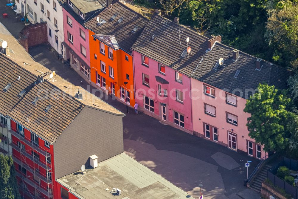 Hagen from the bird's eye view: Street and prostitution center for commercial sex service in Dueppenbecker Strasse in Hagen in the state North Rhine-Westphalia, Germany