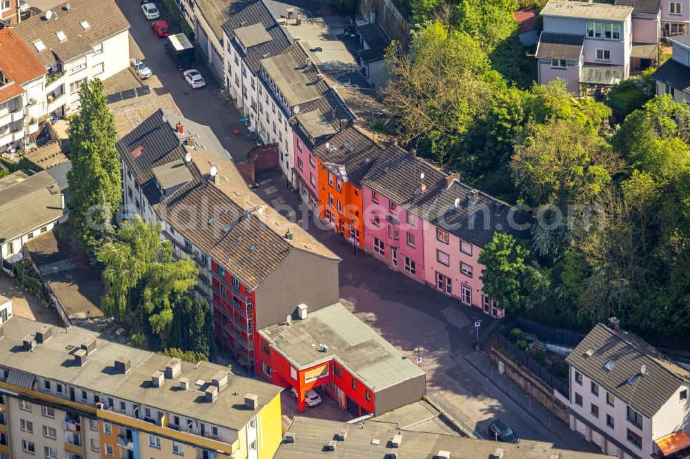 Aerial image Hagen - Street and prostitution center for commercial sex service in Dueppenbecker Strasse in Hagen in the state North Rhine-Westphalia, Germany