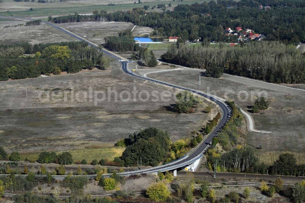 Aerial photograph Breese - Construction of the bypass road in in Breese in the state Brandenburg, Germany