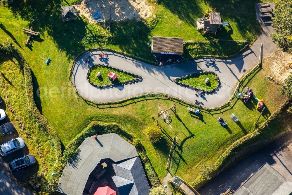 Aerial image Schmallenberg - Range of Go Cart- racetrack in the Familotel Ebbinghof in Schmallenberg in the state North Rhine-Westphalia