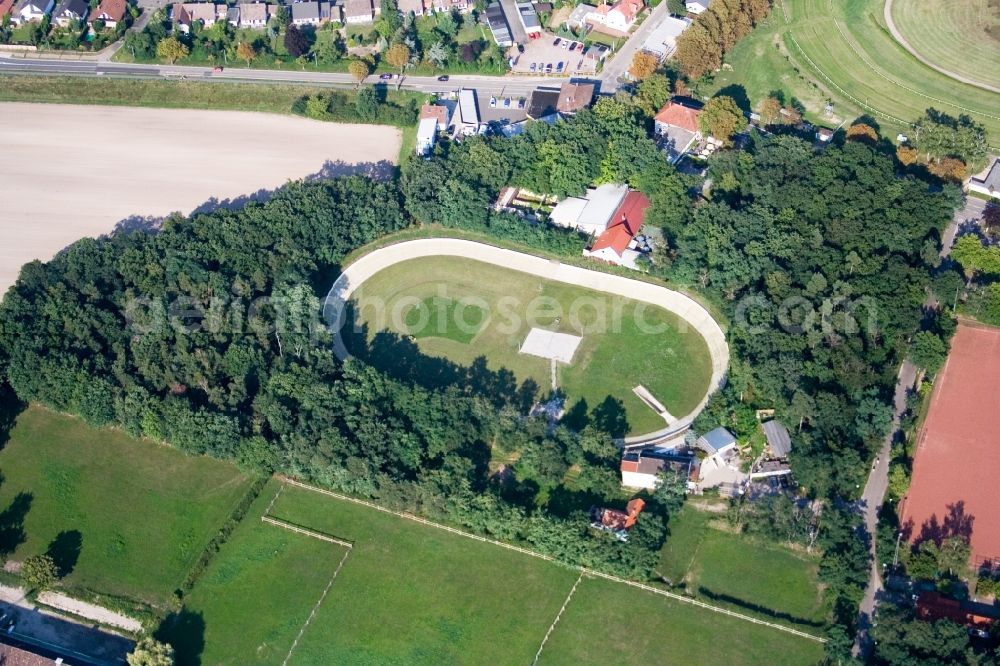 Aerial photograph Haßloch - Range of cycle-racetrack in the forest of Hassloch in the state Rhineland-Palatinate