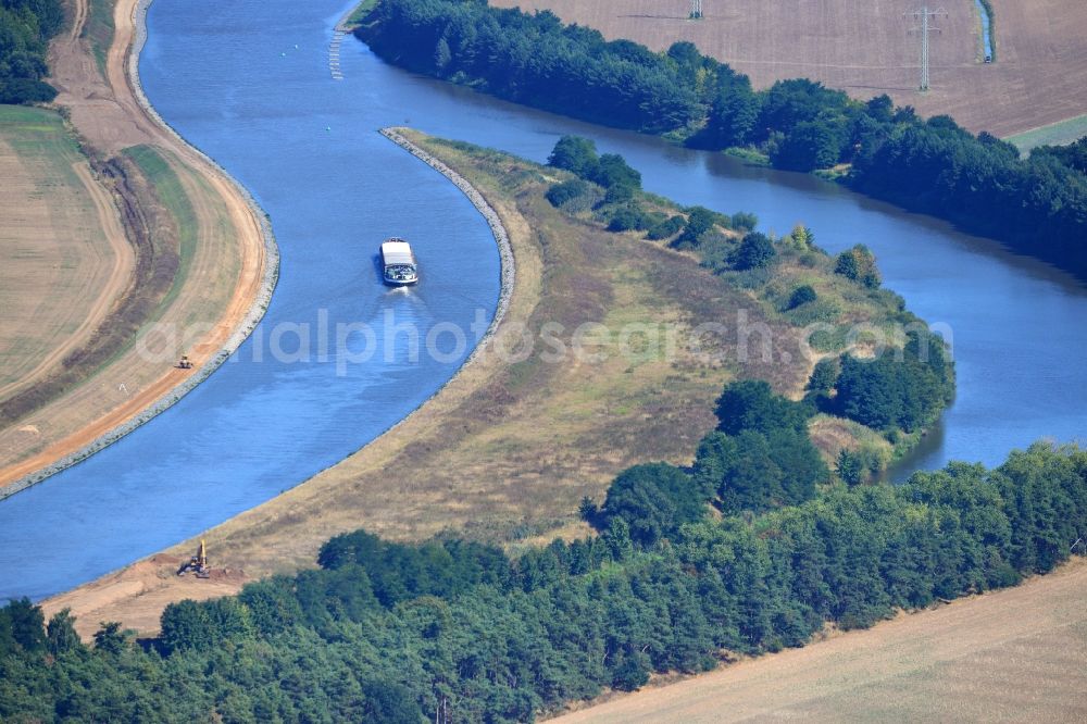 Aerial photograph Seedorf - River construction site at the Elbe-Havel-Canal in the state Saxony-Anhalt