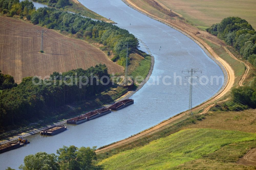 Aerial image Seedorf - River construction site at the Elbe-Havel-Canal in the state Saxony-Anhalt