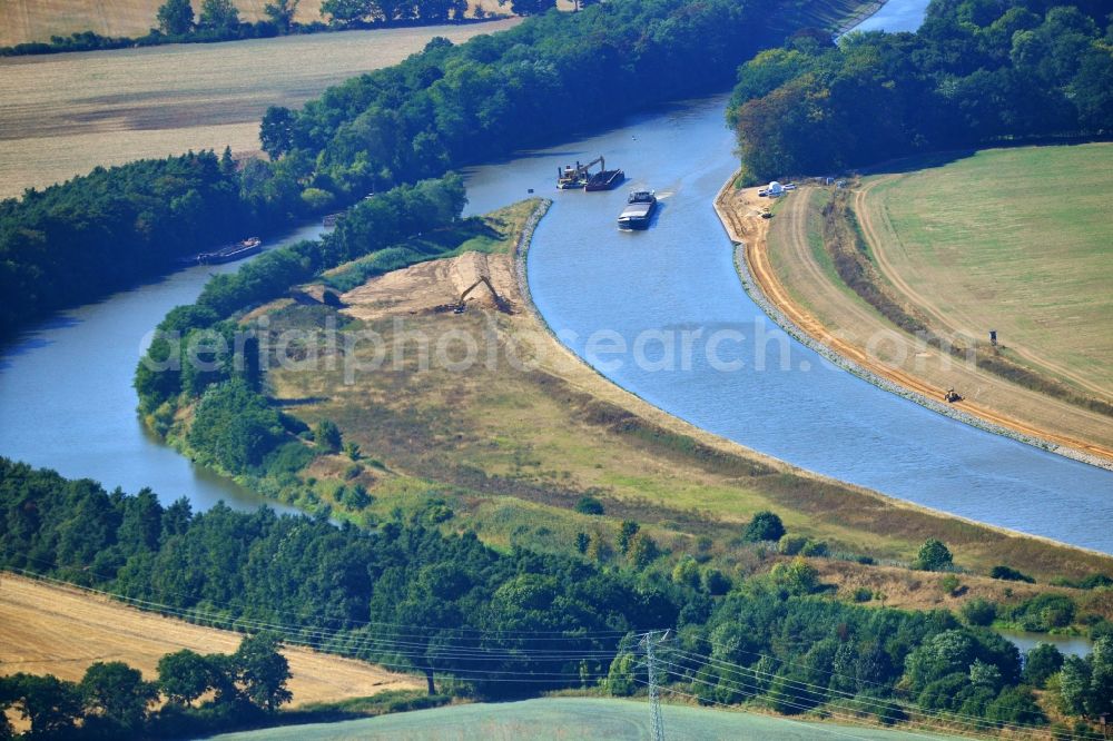 Aerial image Seedorf - River construction site at the Elbe-Havel-Canal in the state Saxony-Anhalt